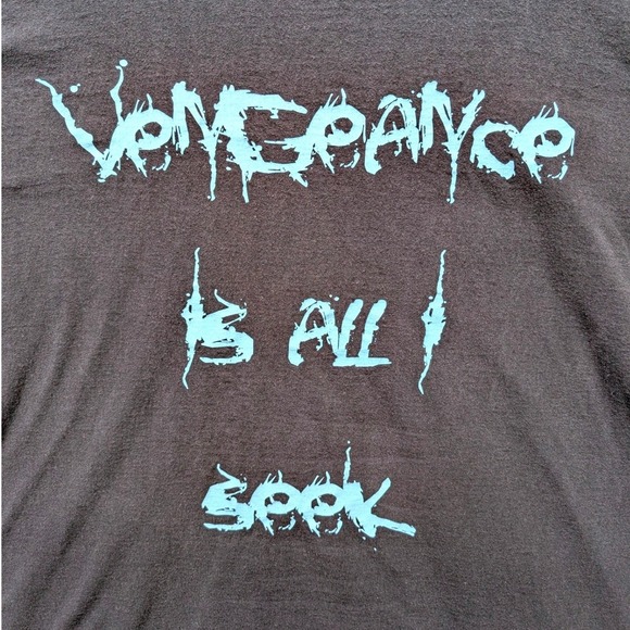 Vintage ANGELMAKER Vengeance Graphic T Shirt Men's Large Horror Goth‎ Band Tee - Picture 6 of 13